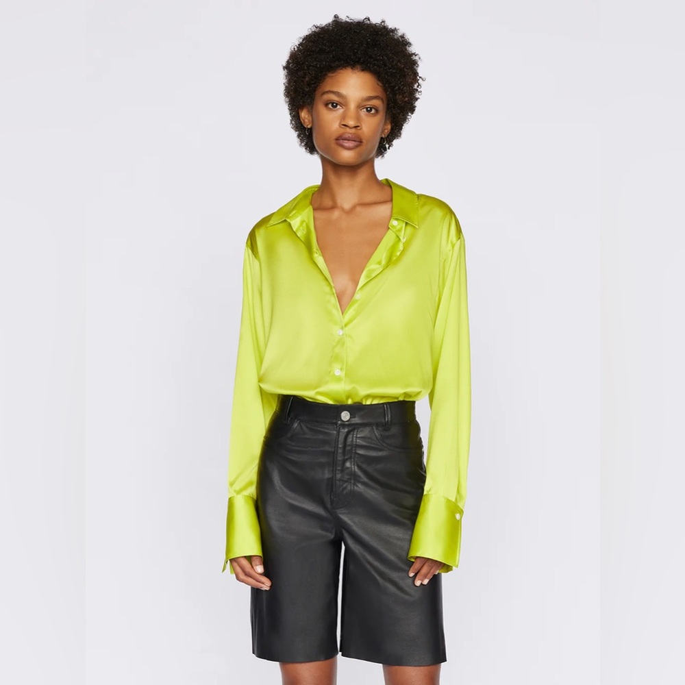 Frame Denim The Standard Shirt Flash Lime From Frame - Size L ✨NWT✨